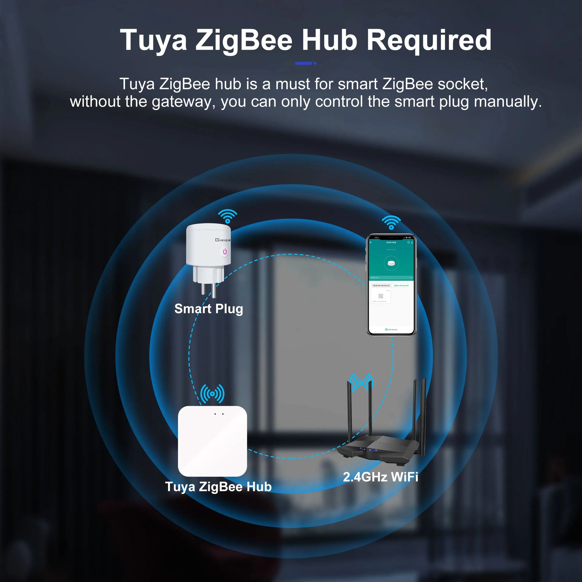 Tuya Zigbee Smart Plug 20A Smart Home Outlet Socket EU 4200W with Power Monitor Function Supports Alexa Alice Hey Google